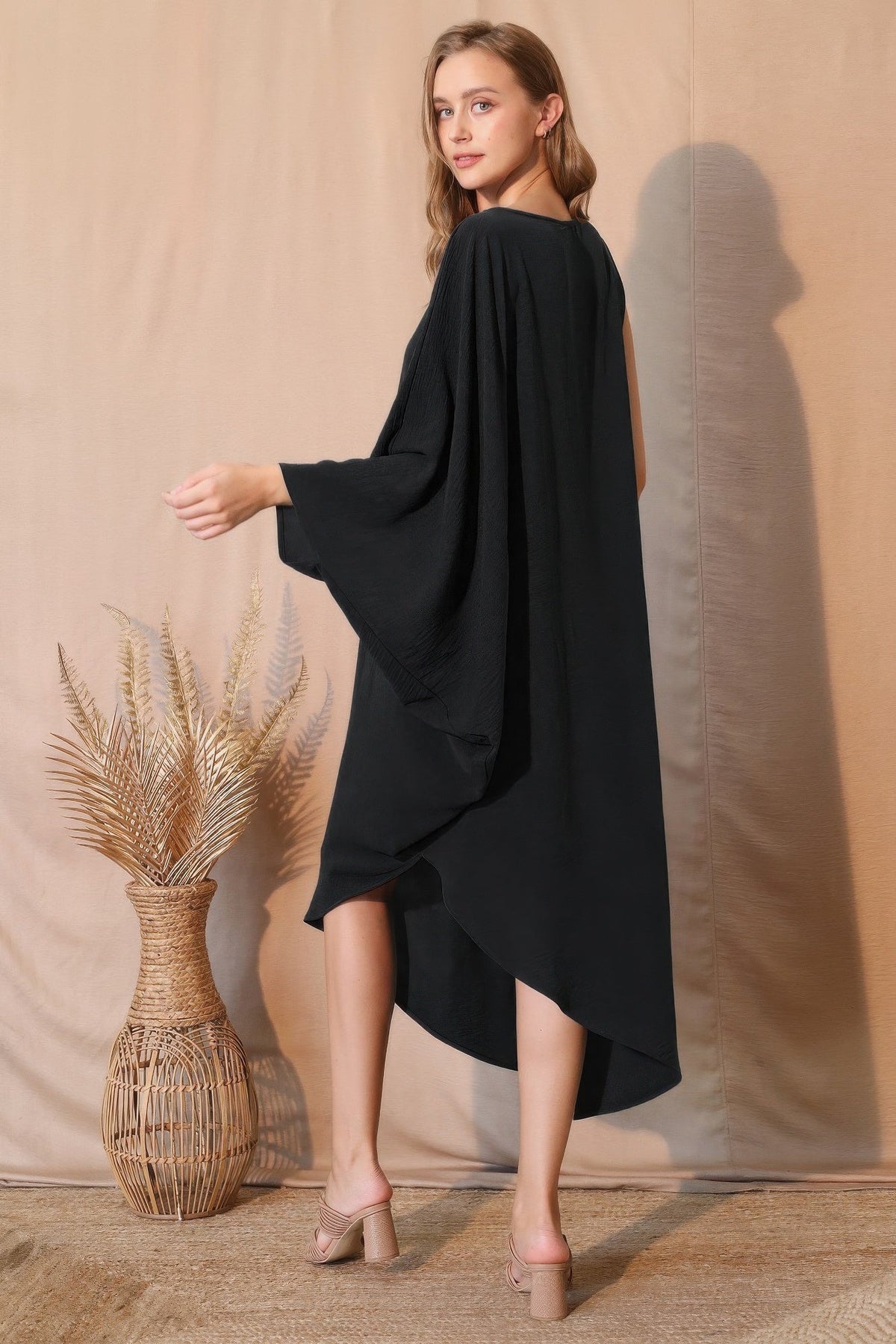 Matte Crepe One Sleeve Dress
