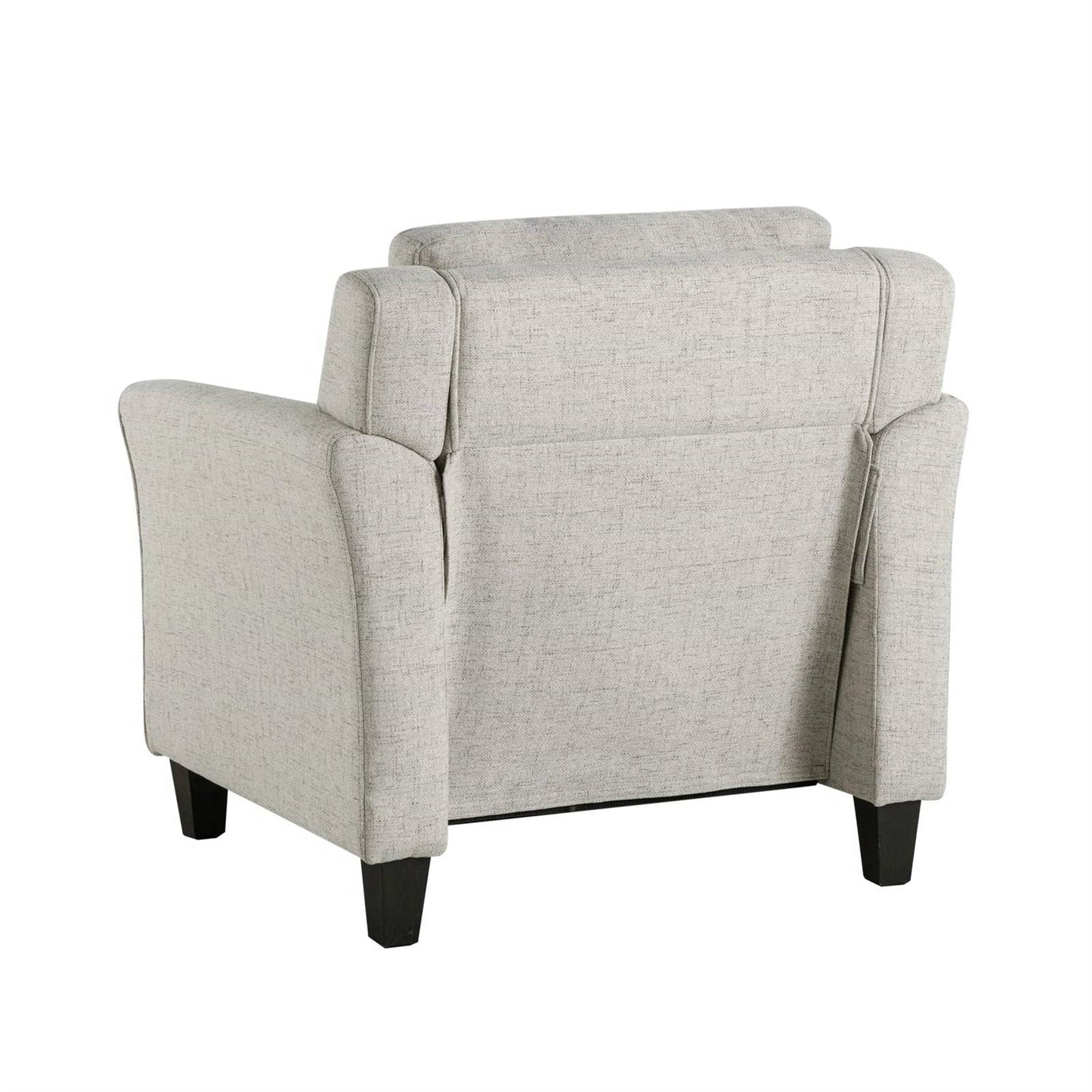 Sillón Tapizado en Microfibra Color Crema con Respaldo Acolchado con Botones