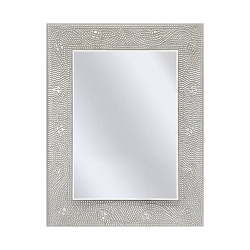 Espejo rectangular de tocador para baño con marco de mosaico de cristal con motivos florales