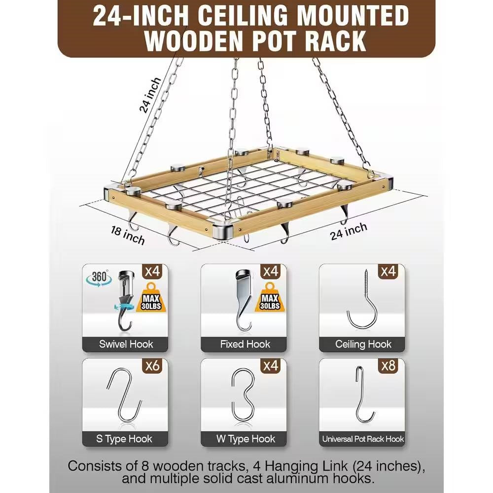 Rejilla rectangular de metal de 23.5 pulgadas para cocina, montada en el techo