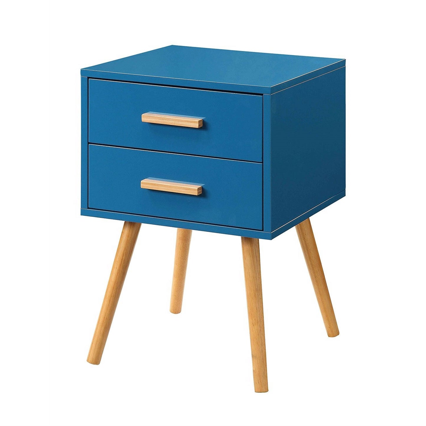 Mesa Auxiliar de Noche de Estilo Clásico Moderno de Mediados de Siglo en Acabado Azul