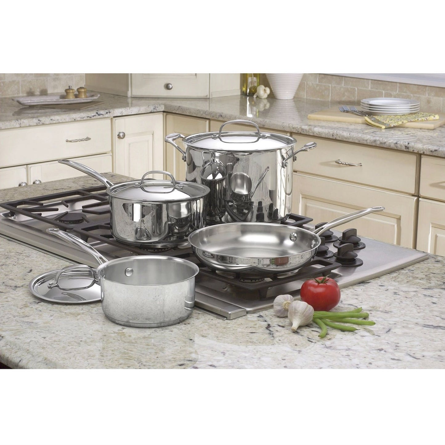 Juego de utensilios de cocina de acero inoxidable de 7 piezas apto para horno