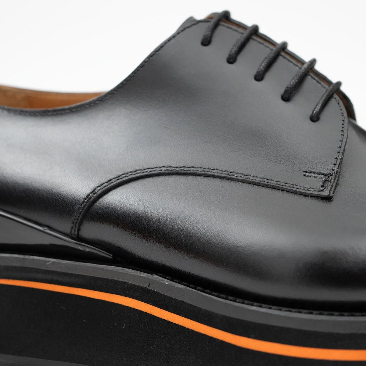 Black Plain-Toe Cow Leather Derby Shoes