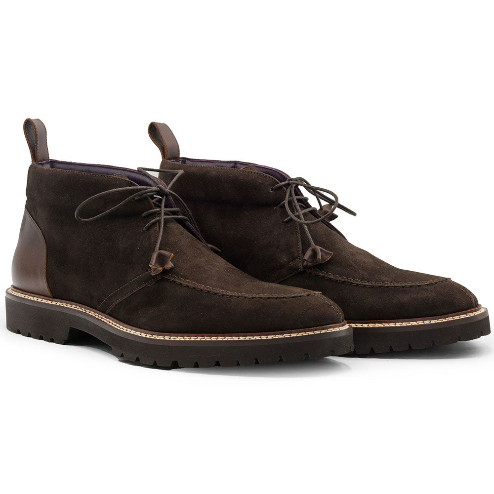 46-605-NIC CAMPO HIGH Botín chukka de piel de cabra italiana agamuzada, Nicotine