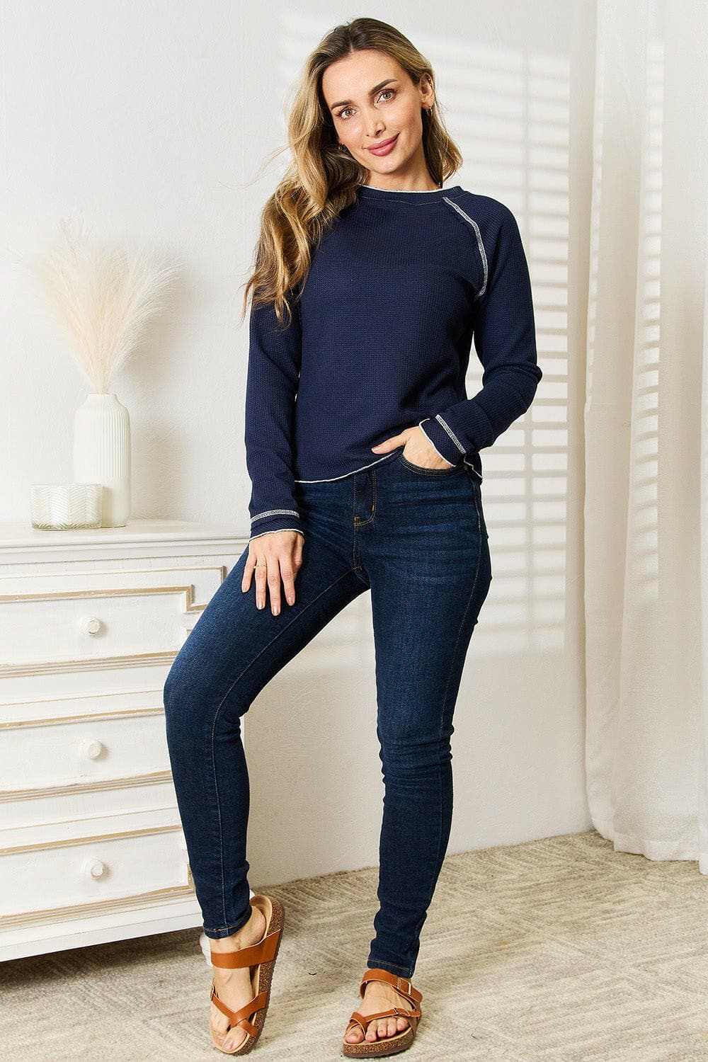Trendsi Raglan Longline Top Women's Casual Chic Activewear