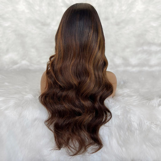 Peluca con cierre de cabello 100% humano, sin pegamento, con encaje HD 5x5, teñida profesionalmente, de Celine