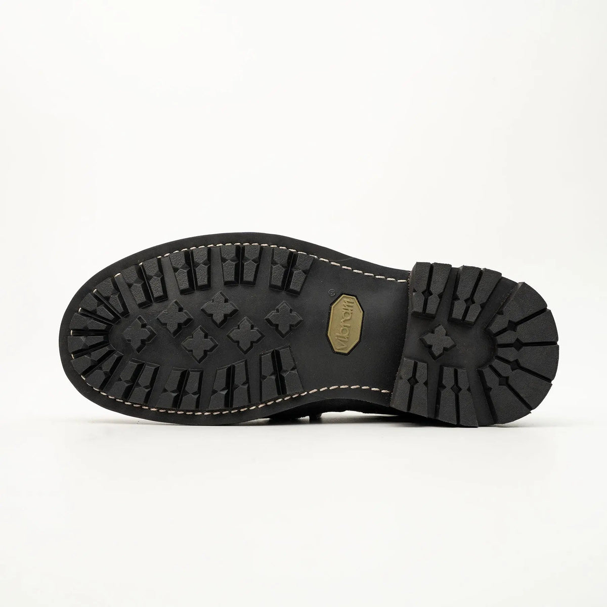 Charcoal Gray Horse Butt Leather Moc-Toe Lace-Up Shoes