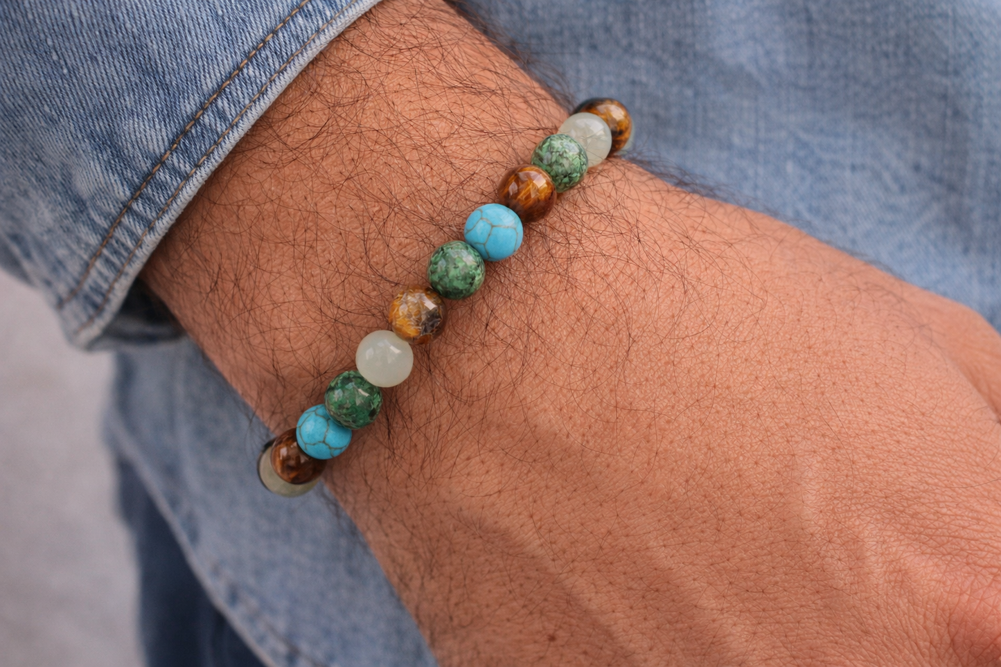 Pulsera para aliviar la ansiedad y equilibrar – Piedras naturales multicolor para la calma, la claridad y la comunicación