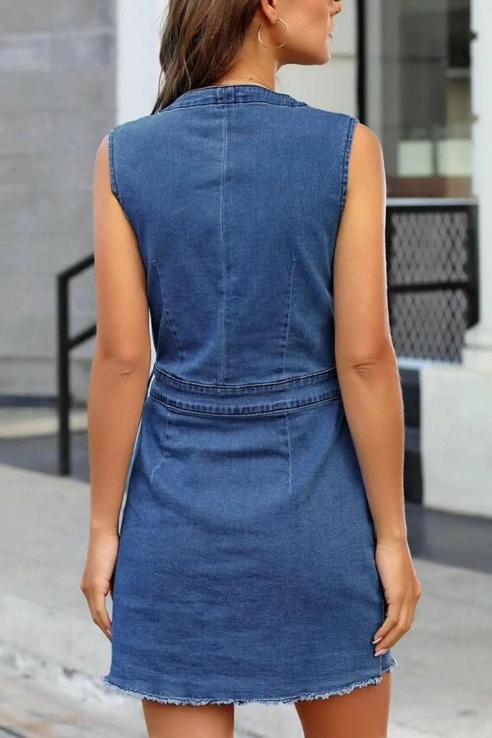 Accessories Trendsi Jeans & Denim Chic denim sleeveless v-neck dress