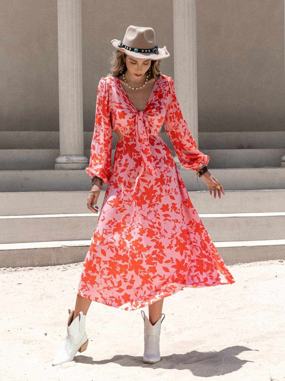 Dresses Trendsi Chic midi dress with tied cutout