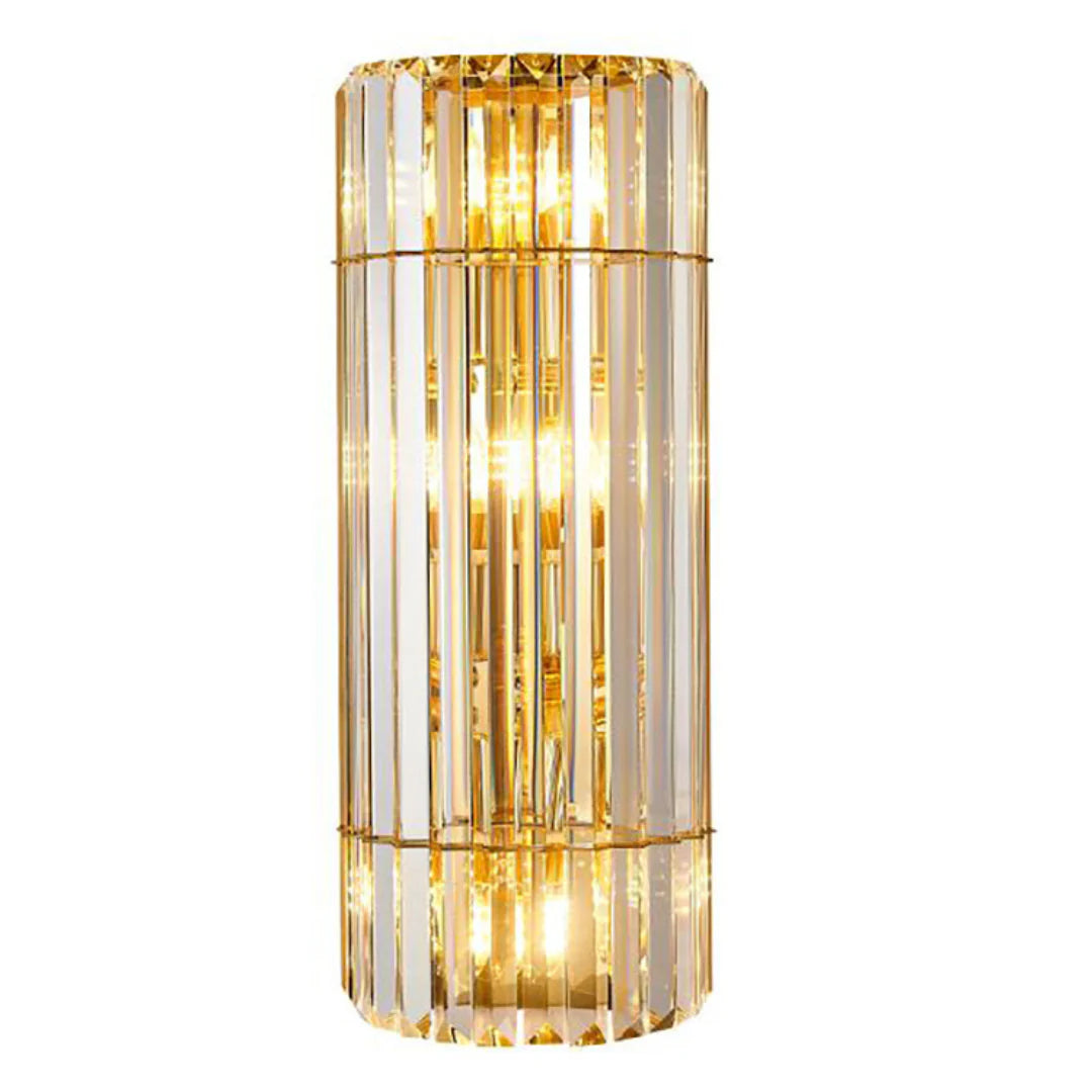 Aplique de pared cilíndrico de cristal