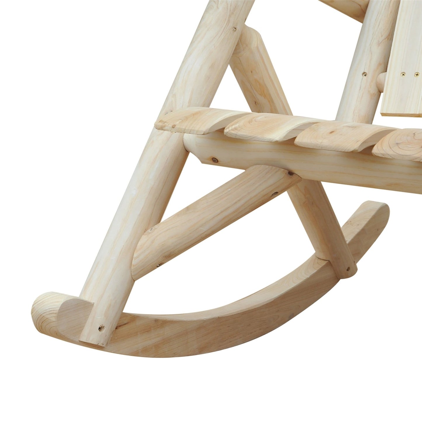 Sillón Adirondack Balancín Clásico de Madera de Abeto FarmHouse Natural - Juego de 2