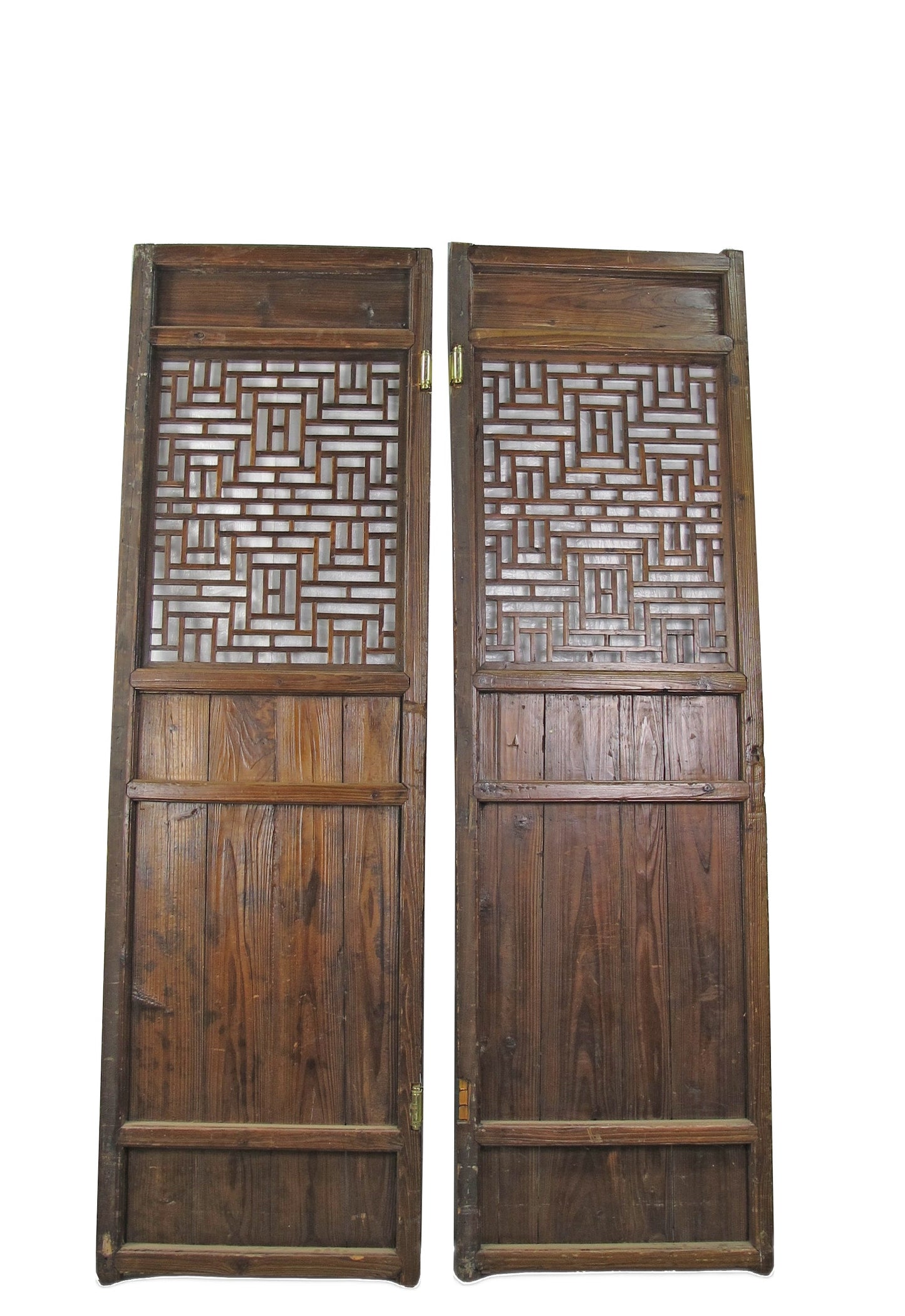 Z-Pair of Antique Chinese Double Happinese Lattice Door