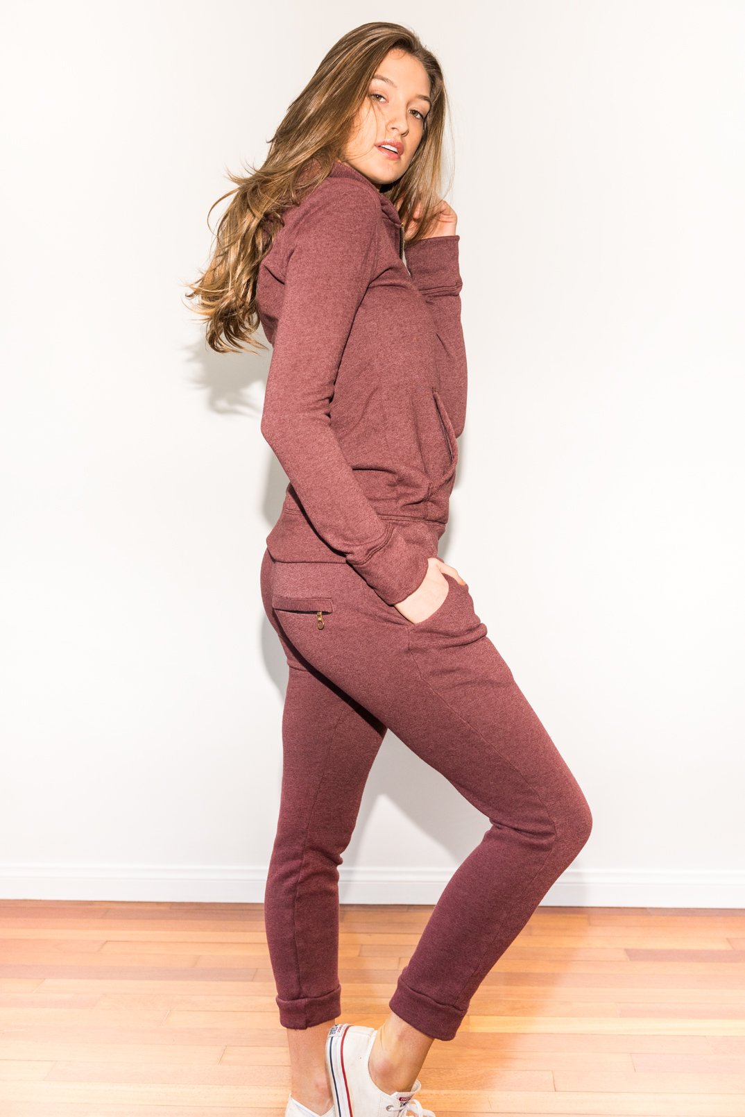 Pantalón de chándal de mujer con cremallera trasera