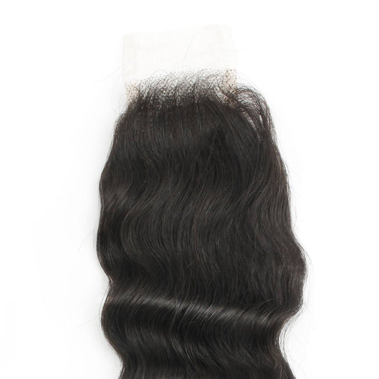 Cierre de cabello humano con encaje transparente Deep Wave 2x6