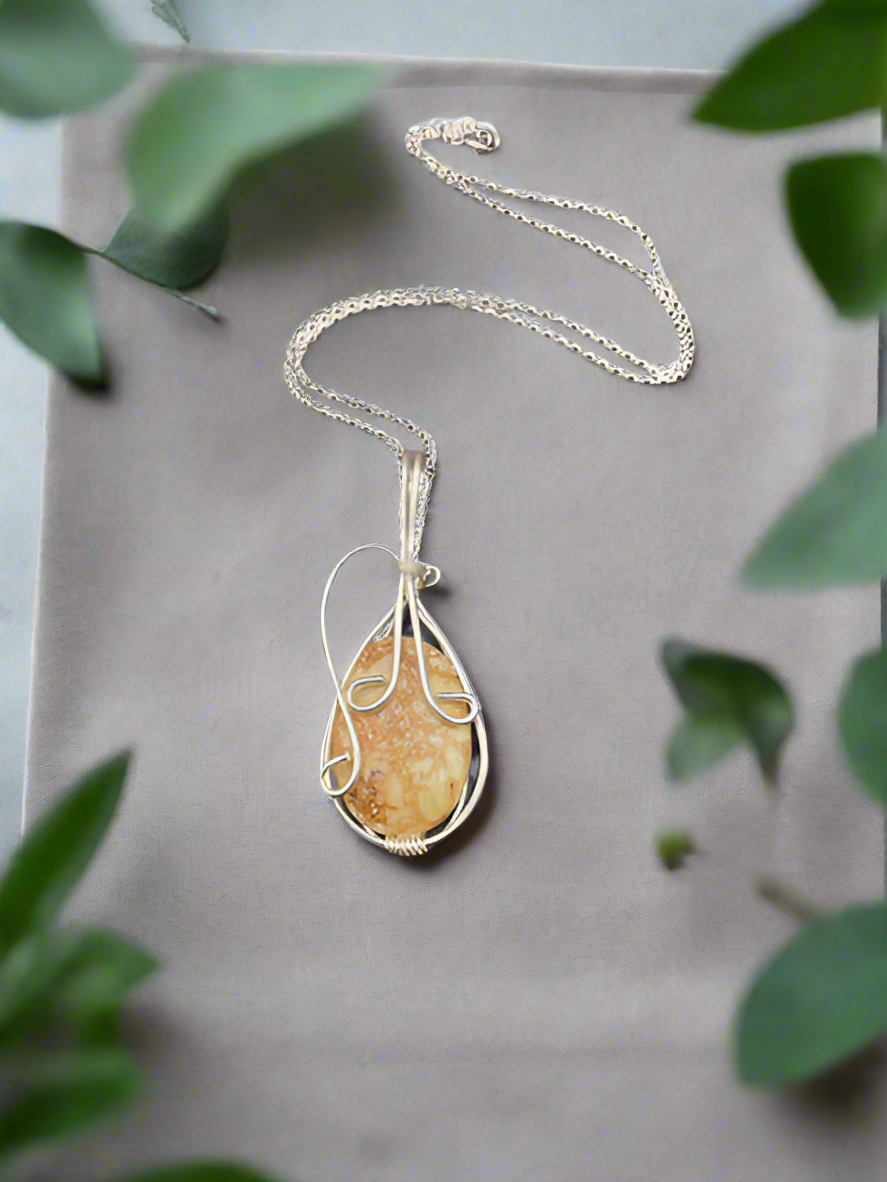 iamevibez Custom Wire Wrapped Sterling Silver Plated Necklace
