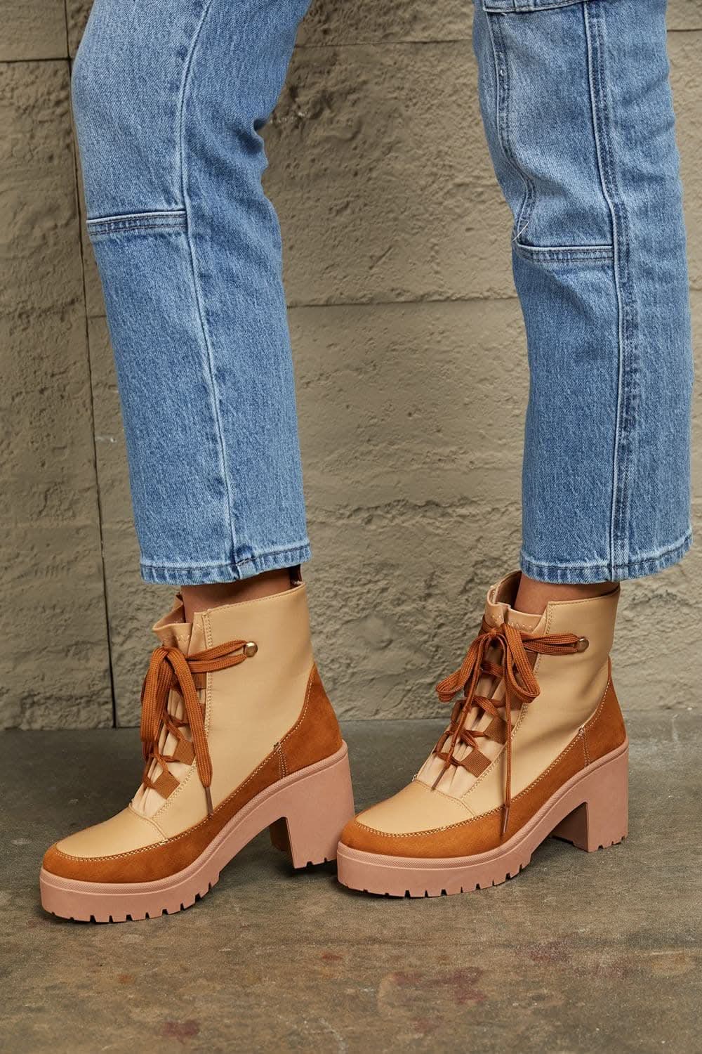 Women's Ankle Boots Trendsi Women's Lace-Up Ankle Boots - Chic Booties