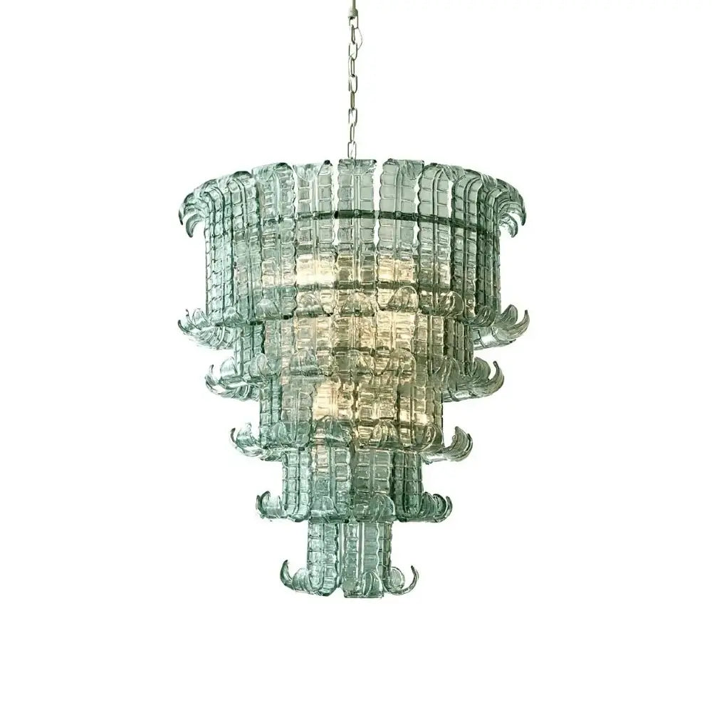 Candelabro elegante de cristal de Murano con forma de hoja