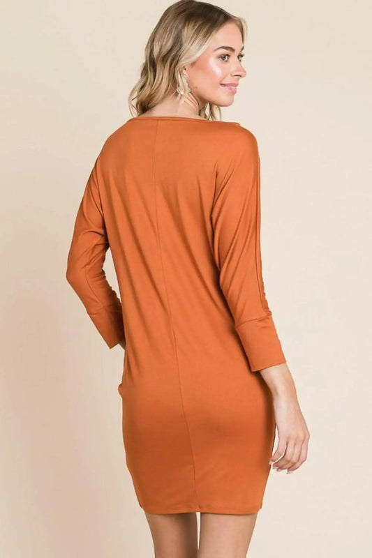 Women's Mini Dress Mini Dress - Dolman Sleeve - Versatile Elegant Styling