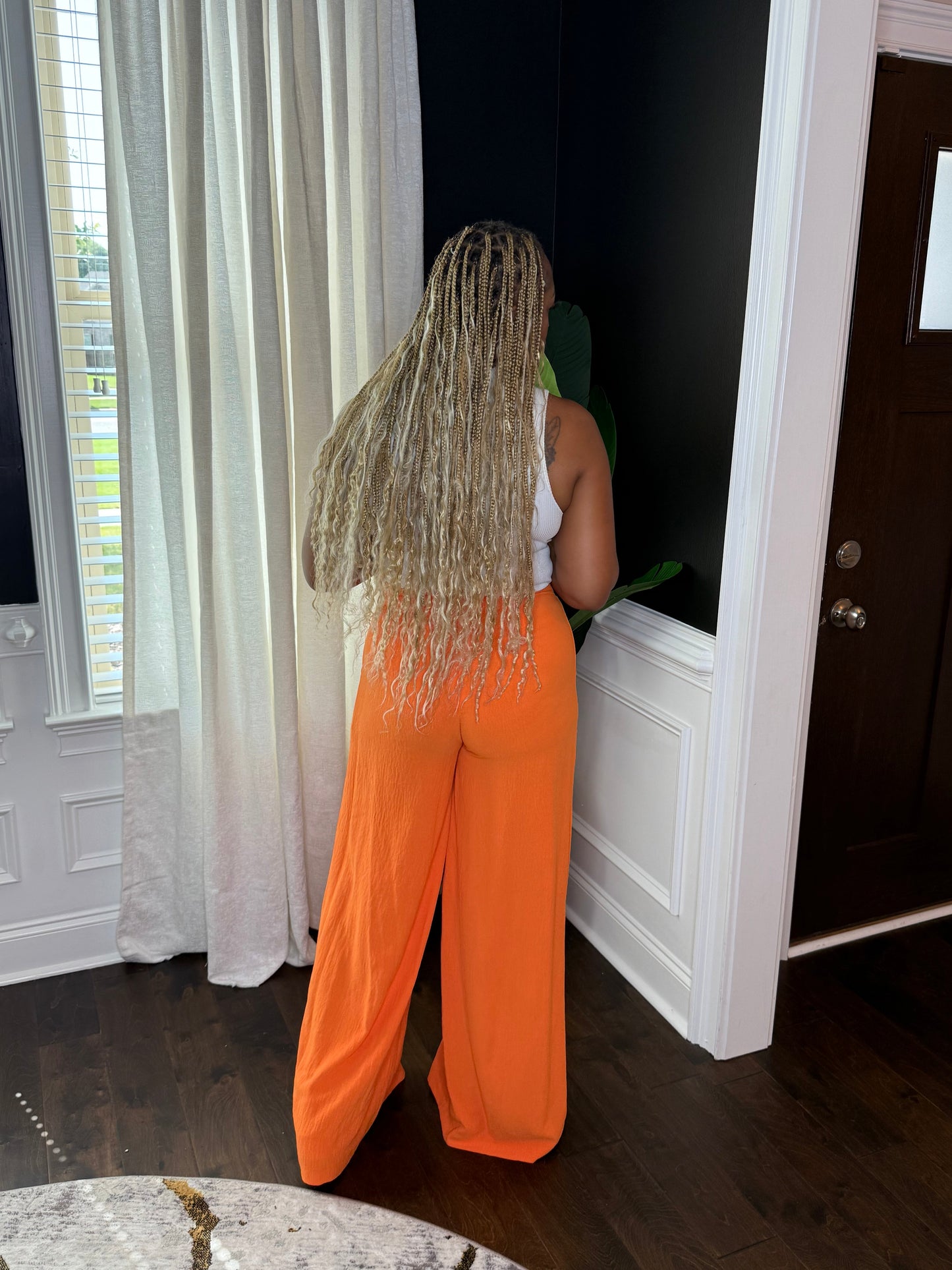 Pantalones Anchos Naranjas
