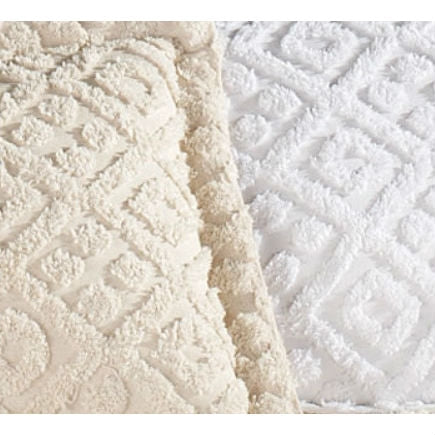 Colcha de chenilla de algodón beige tamaño matrimonial con bordes de flecos