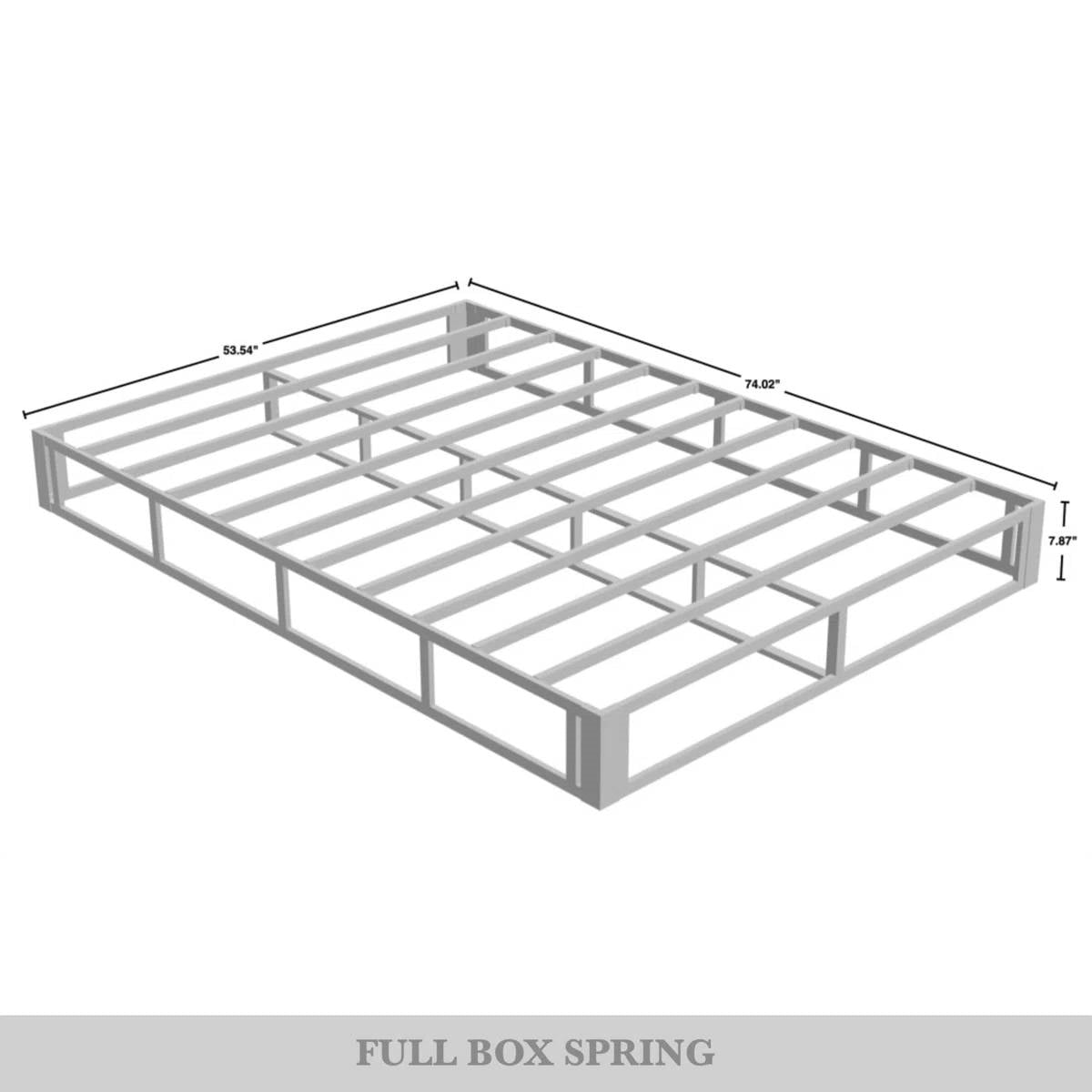 Base para colchón con estructura de metal de 7.8 pulgadas y cubierta, tamaño completo
