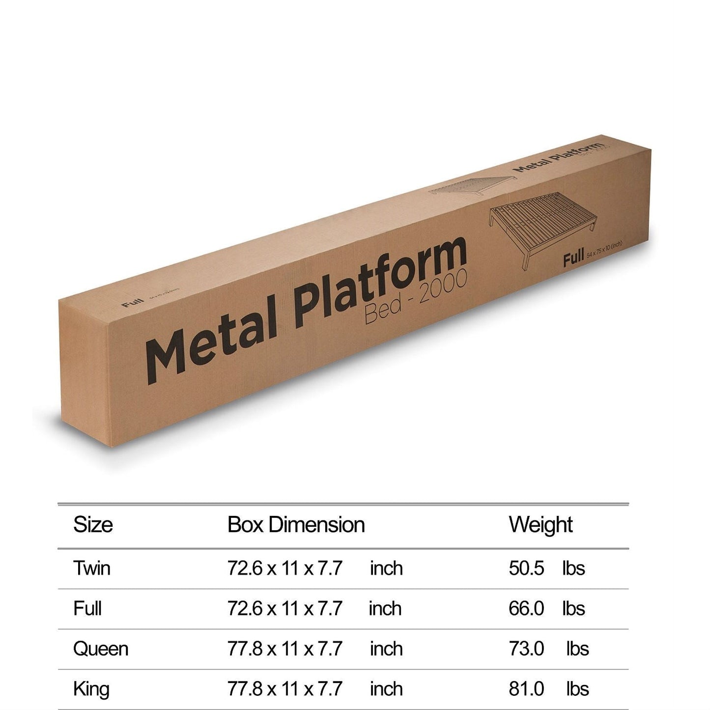 Cama de plataforma de metal negro contemporánea de tamaño completo con somier de láminas de madera