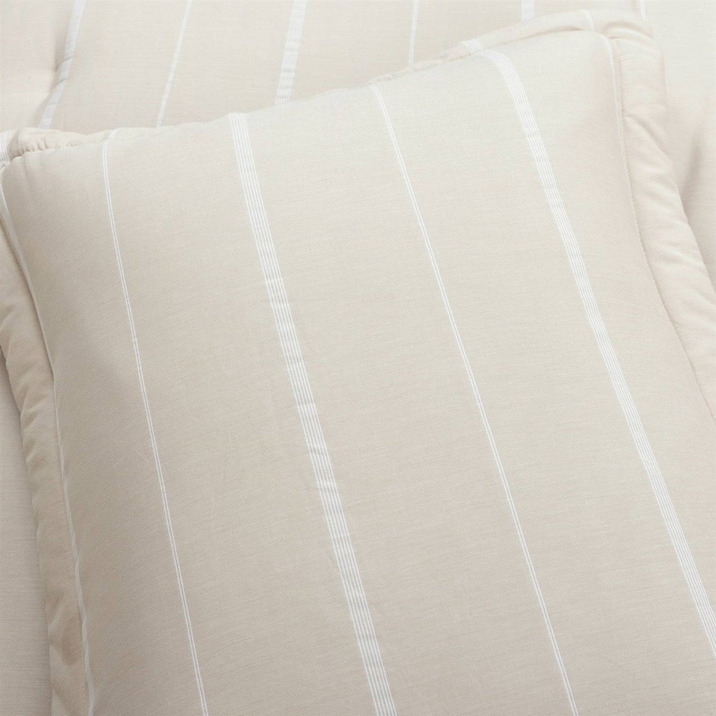 Juego de edredón liviano de 3 piezas Full/Queen con rayas beige blanquecinas