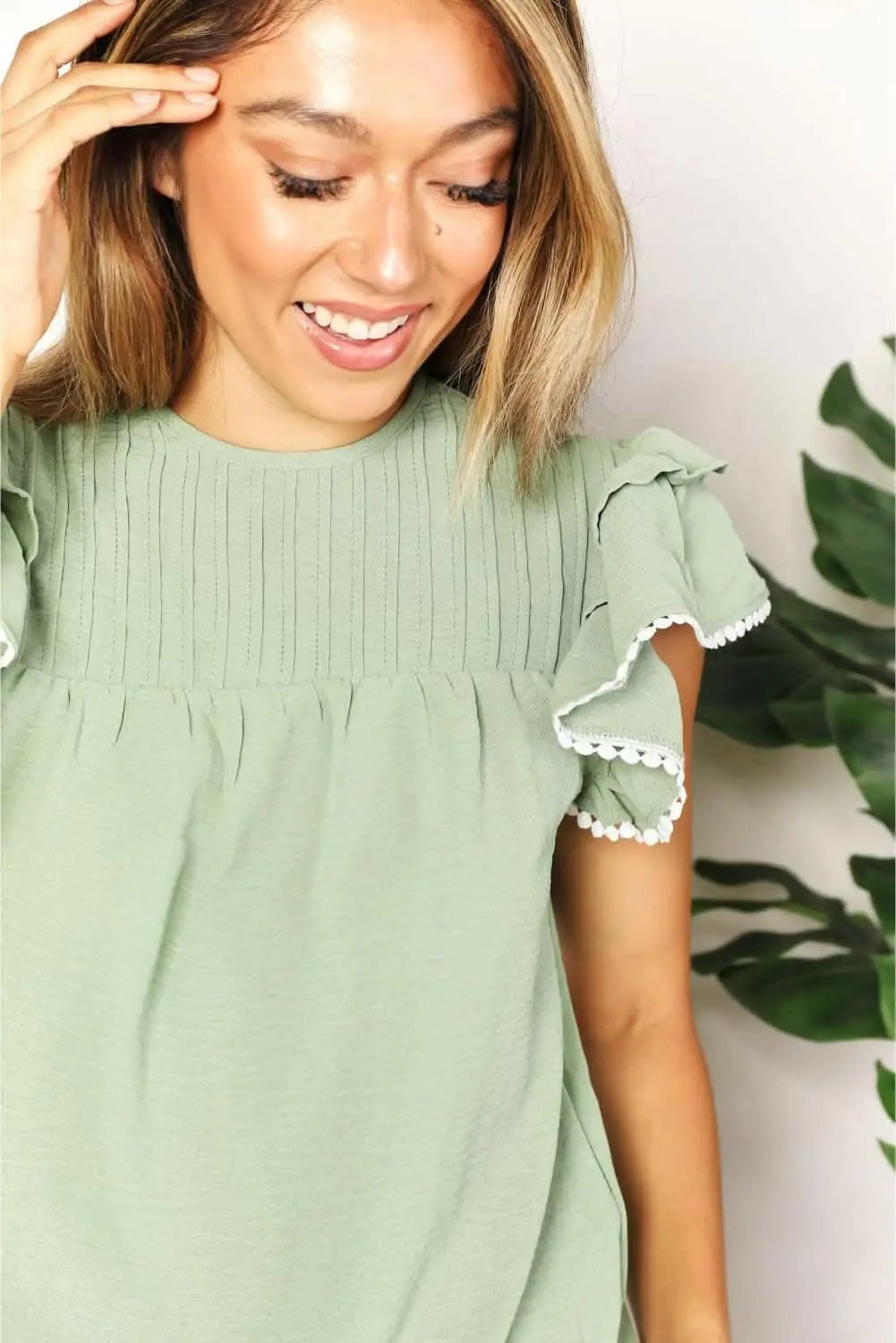 T-Shirts Trendsi TIKTOK - Fluttering pleated blouse - chic style
