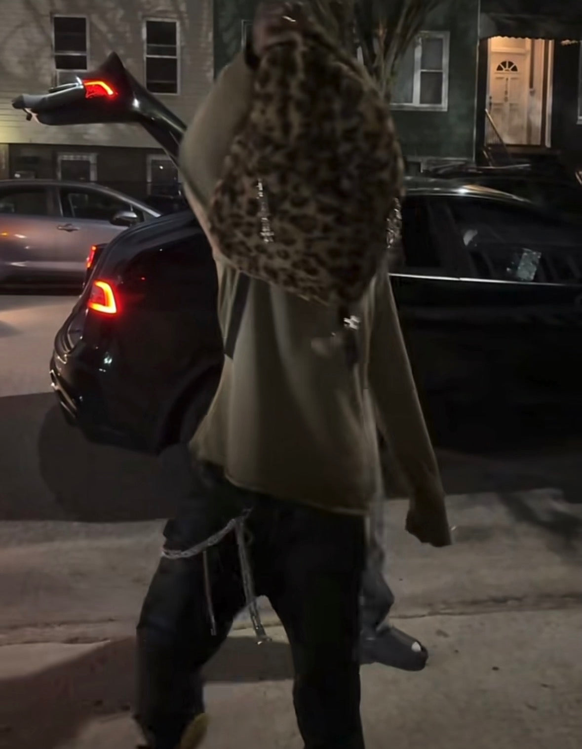 Leopard print backpack