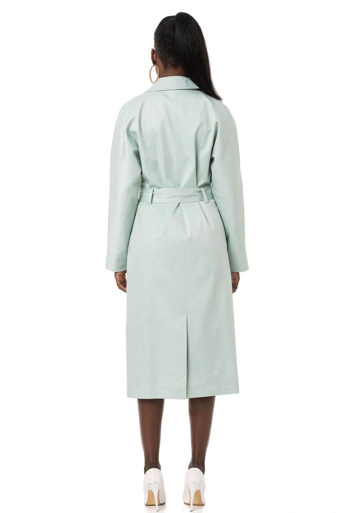 Gabardina con cinturón de mezcla de algodón
