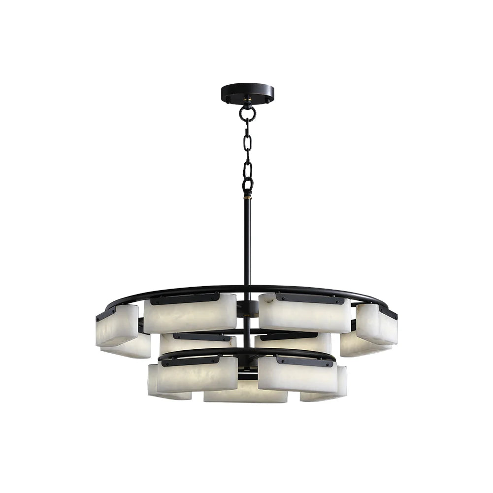 Lámpara de araña de alabastro negro Fusion