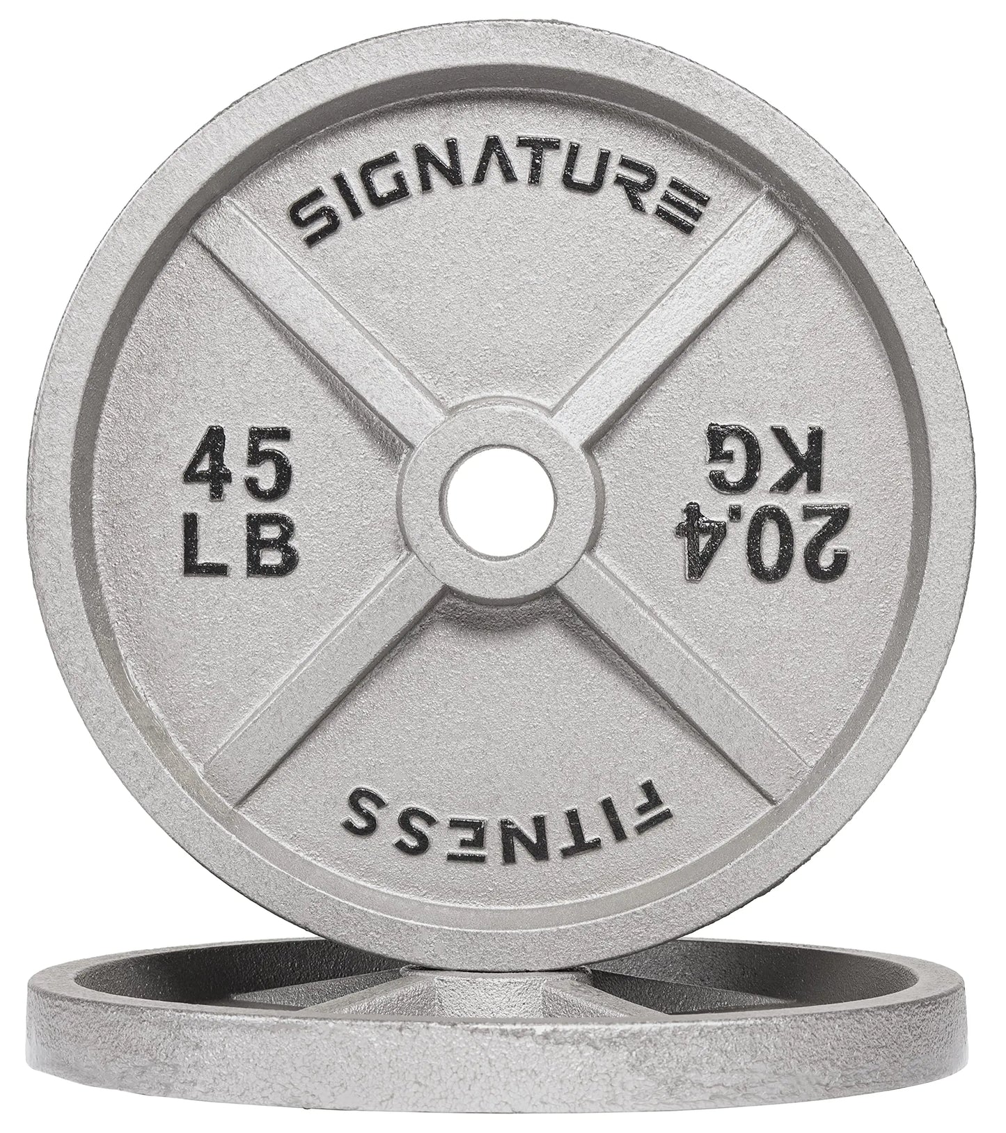 Signature Fitness Deep Dish 2-Inch Olympic Cast Iron Weight Plates
