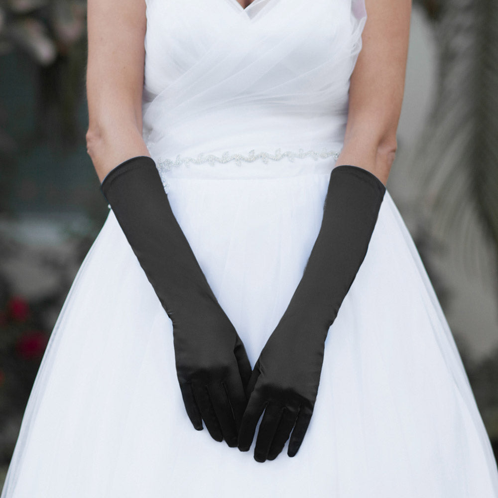Women's Medium Satin Wedding Gloves