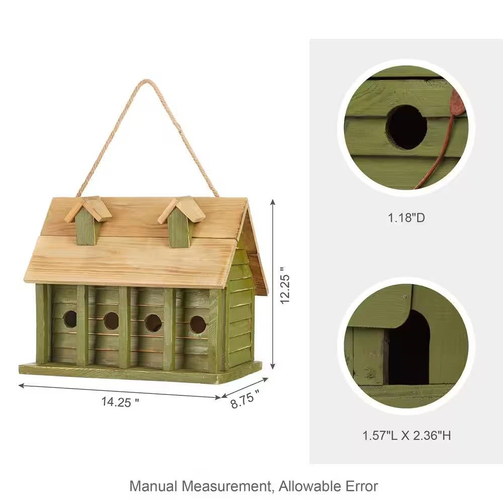Nidificación de jardín Green Wood con 1 compartimento y 4 agujeros