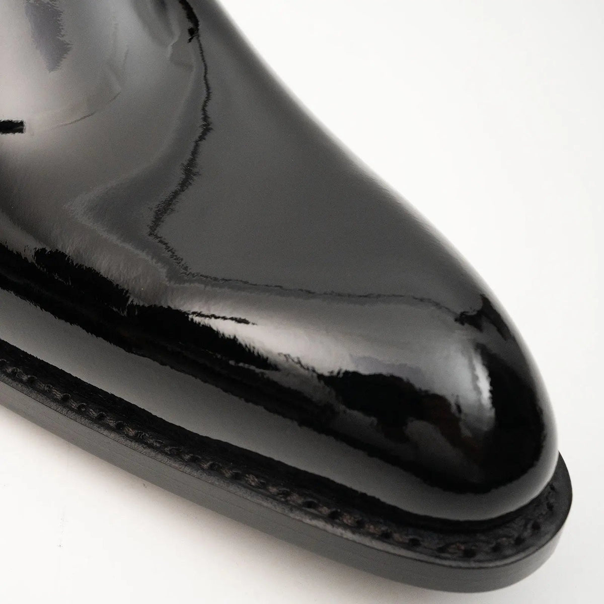 Black Plain-Toe Calf Leather Oxford Shoes