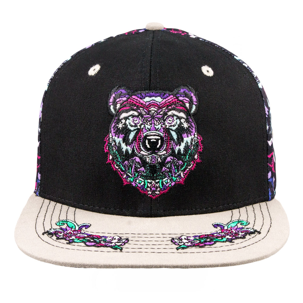 Gorro ajustado Ellie Paisley con diseño floral de oso