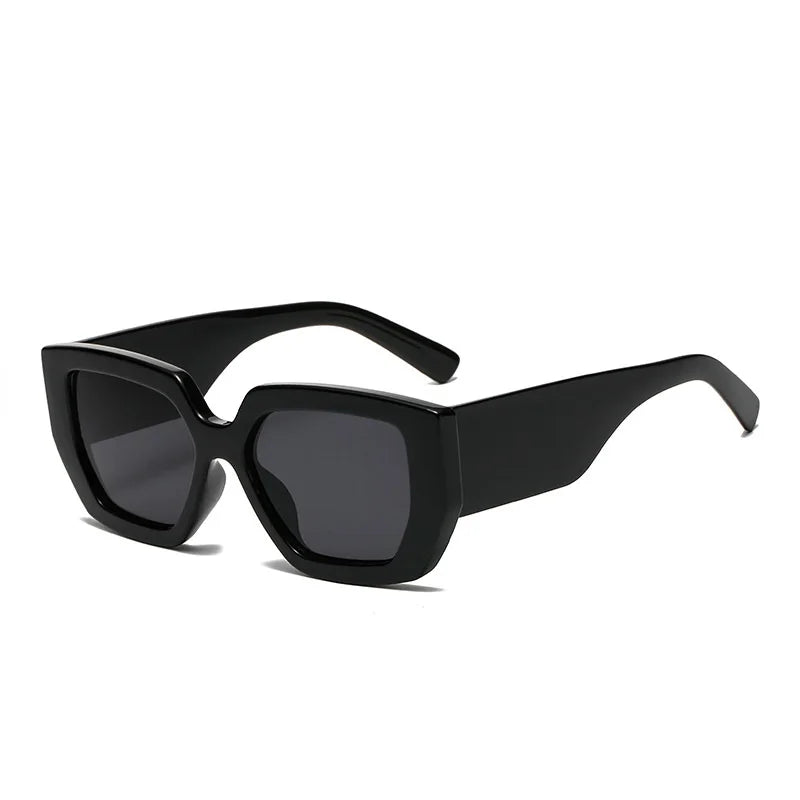Vintage Square Sunglasses Women Men Wide Leg Big Frame Sun Glasses Black Green Shades UV400 Oculos Gafas De Sol Luxury Brand