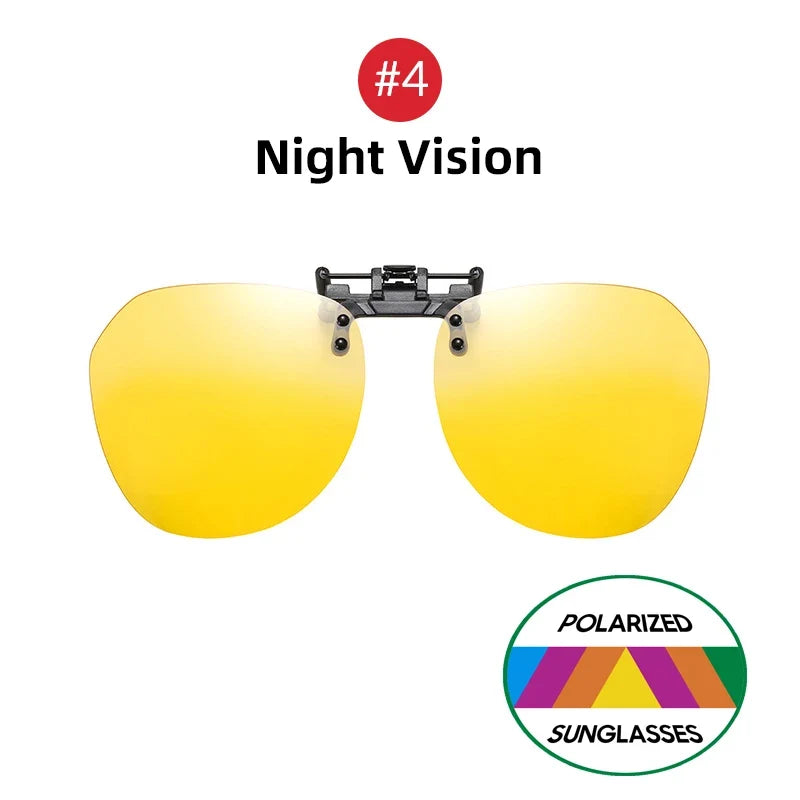 VIVIBEE Big Size Flip Up Clip on Sunglasses Polarized Gradient Grey Lens Oversized Driving UV400 Fishing Accessory