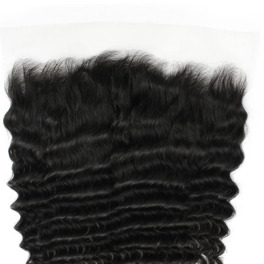 Frontal de cabello humano rizado profundo 13x6 con encaje HD