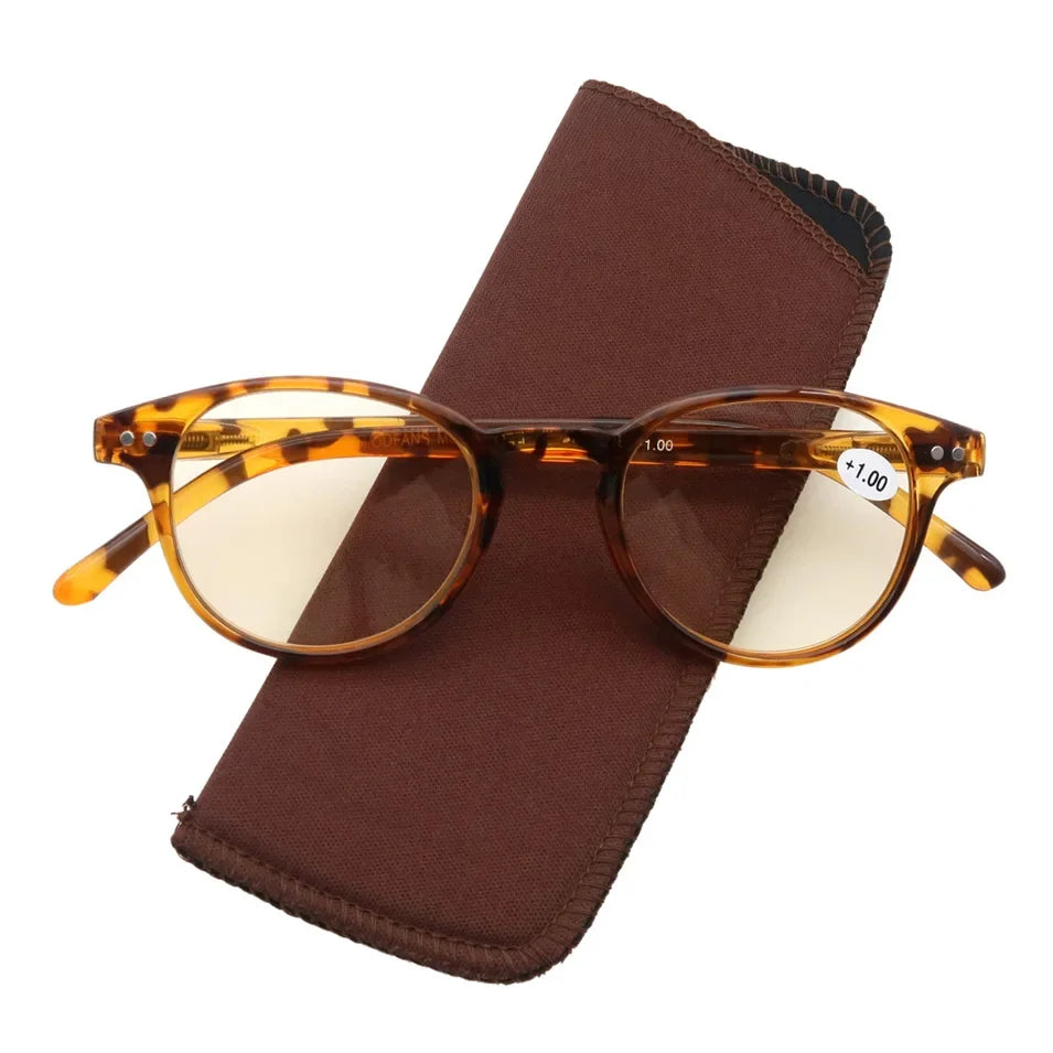 Anti Blue Light Blocking Reading Glasses Women Men Round Vintage Computer Readers Presbyopic Glasses Maginfication +1.0 to +4.0