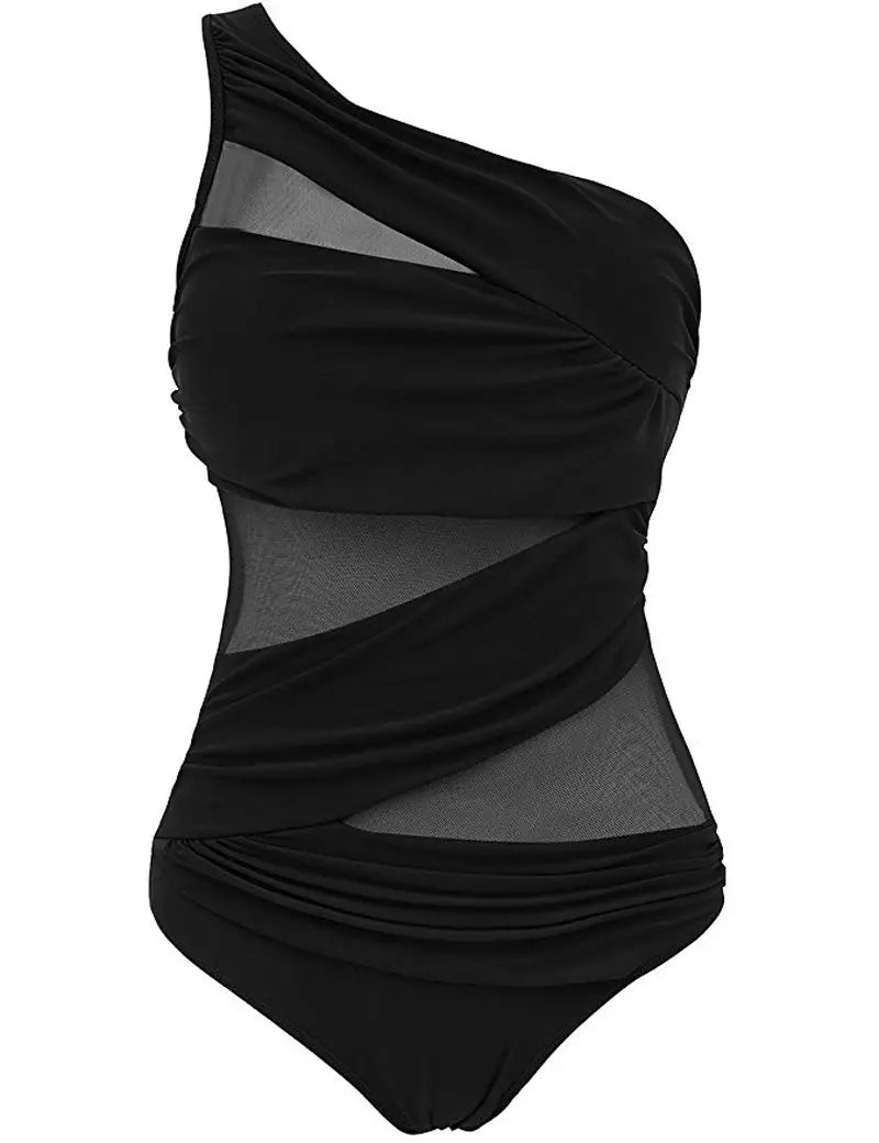 Plus-Size Mesh Monokini Designed for Comfort and Confidence