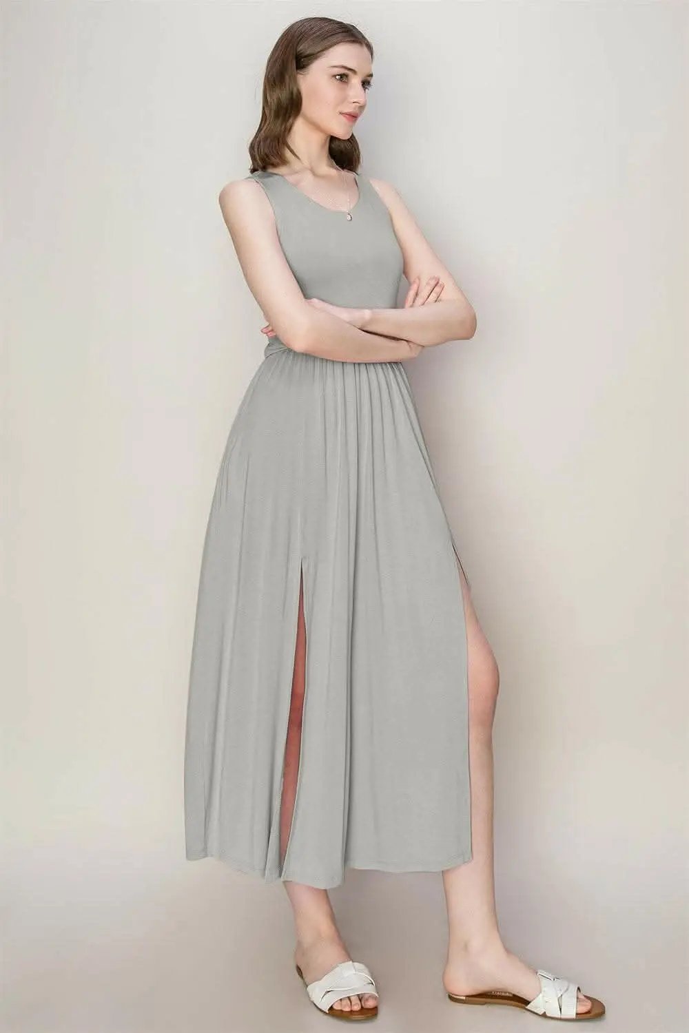 Dresses Trendsi HYFVE Sleeveless Slit Midi Dress