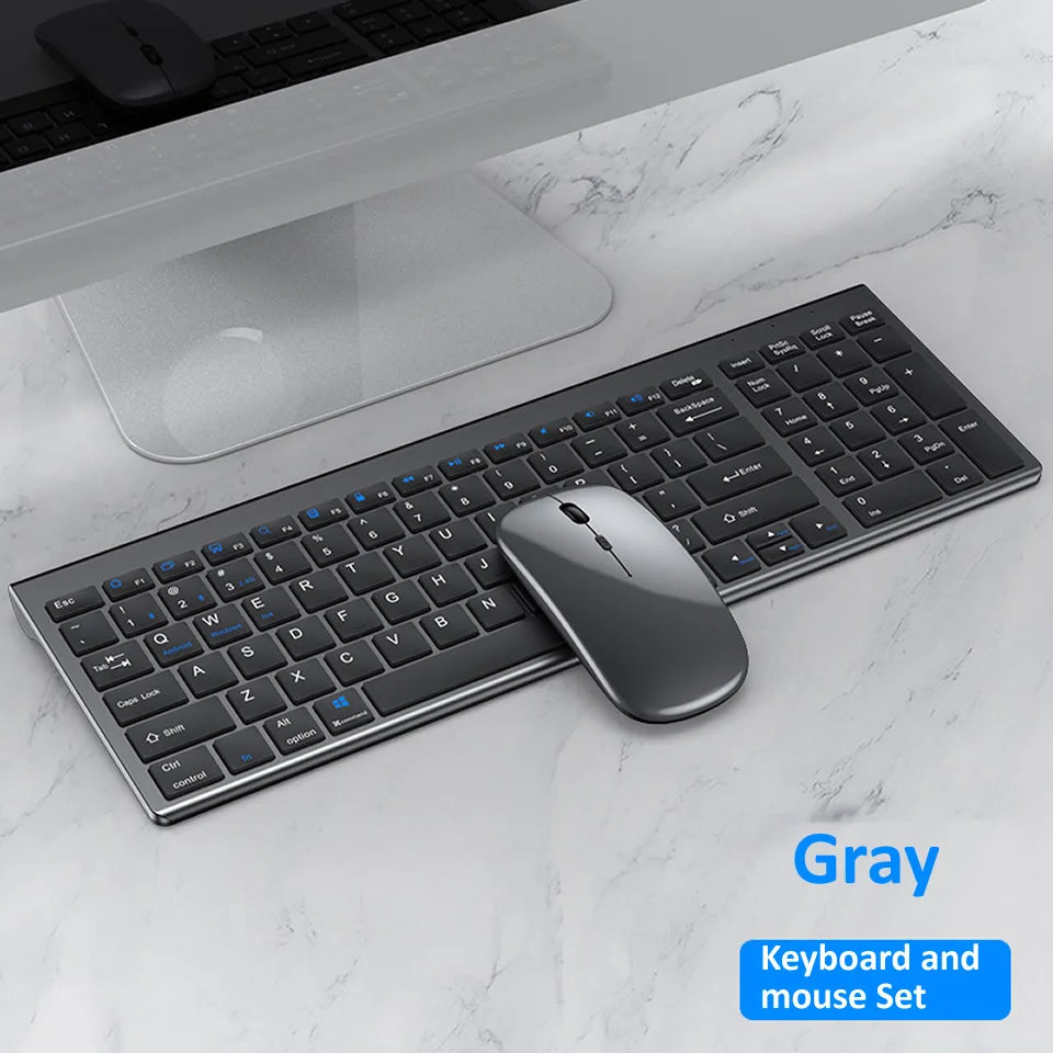 Bluetooth 5.0 2.4G Wireless Keyboard and Mouse Combo Mini Multimedia Keyboard Mouse Set for Laptop PC TV iPad Macbook Android
