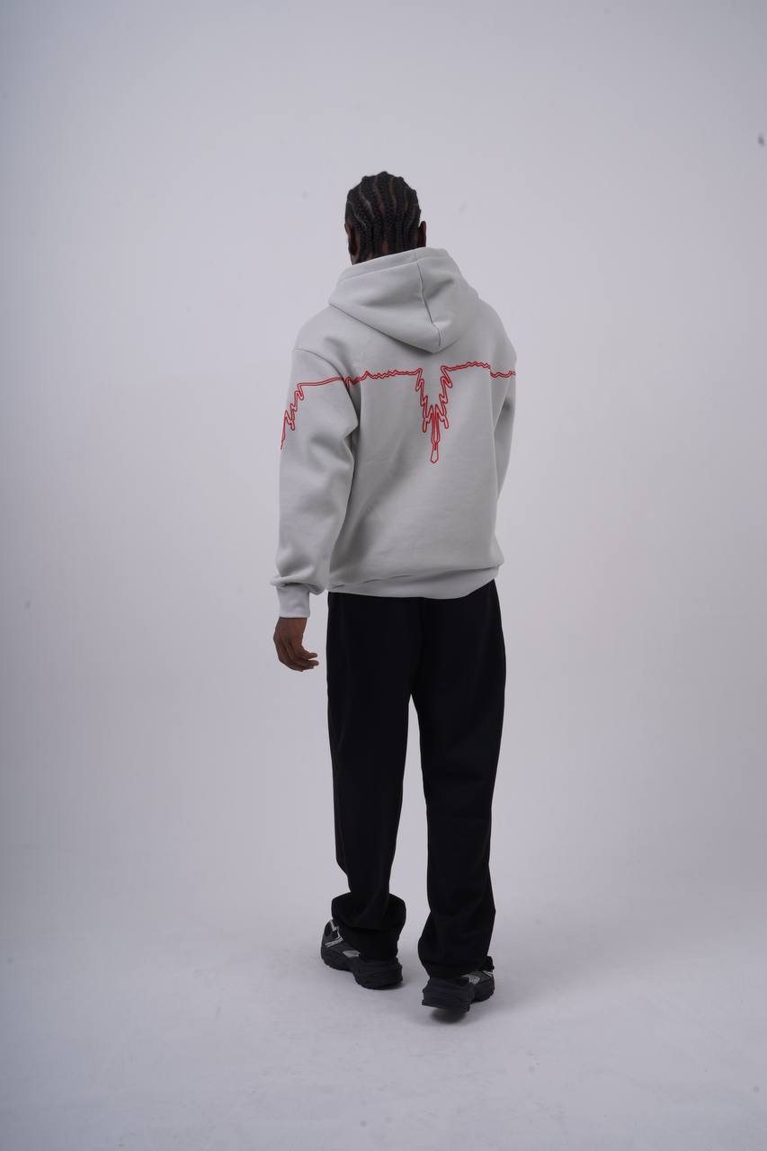 "Heartbeat" Embroidered Graphic Hoodie