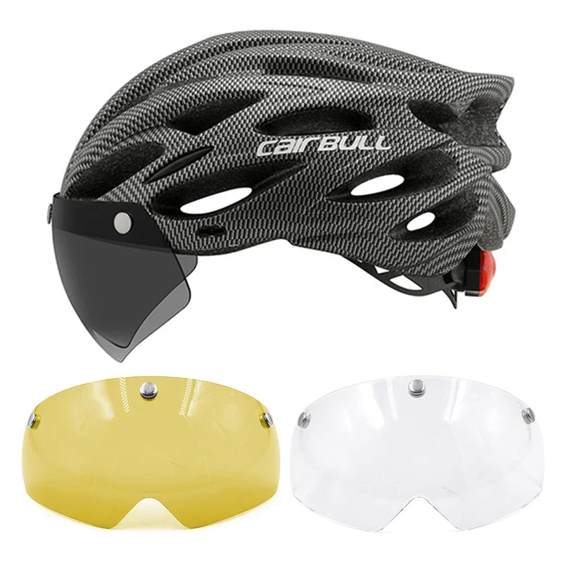 Visored Bike Helmet with LED Light