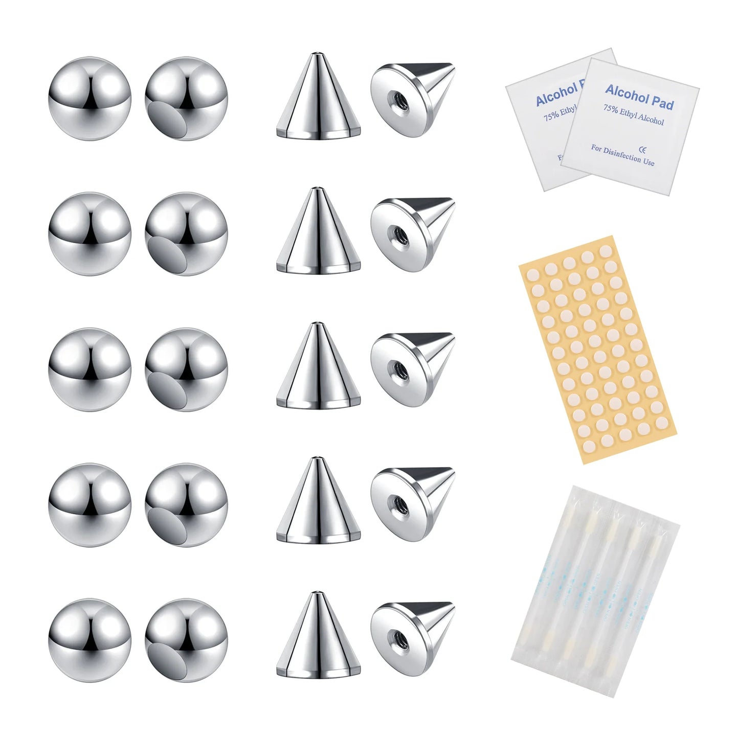 ZS Stainless Steel Fake Lip Studs Stick-on Eyebrow Ring Non Piercing Jewelry Fake Nose Studs Face Piercing Jewelry Dermal Anchor