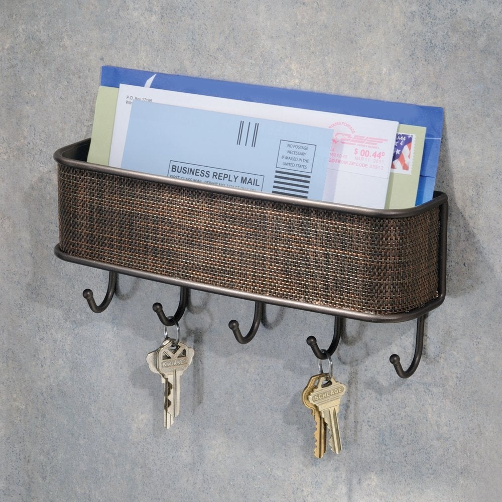 Soporte de Correo de Pared con Ganchos para Llaves