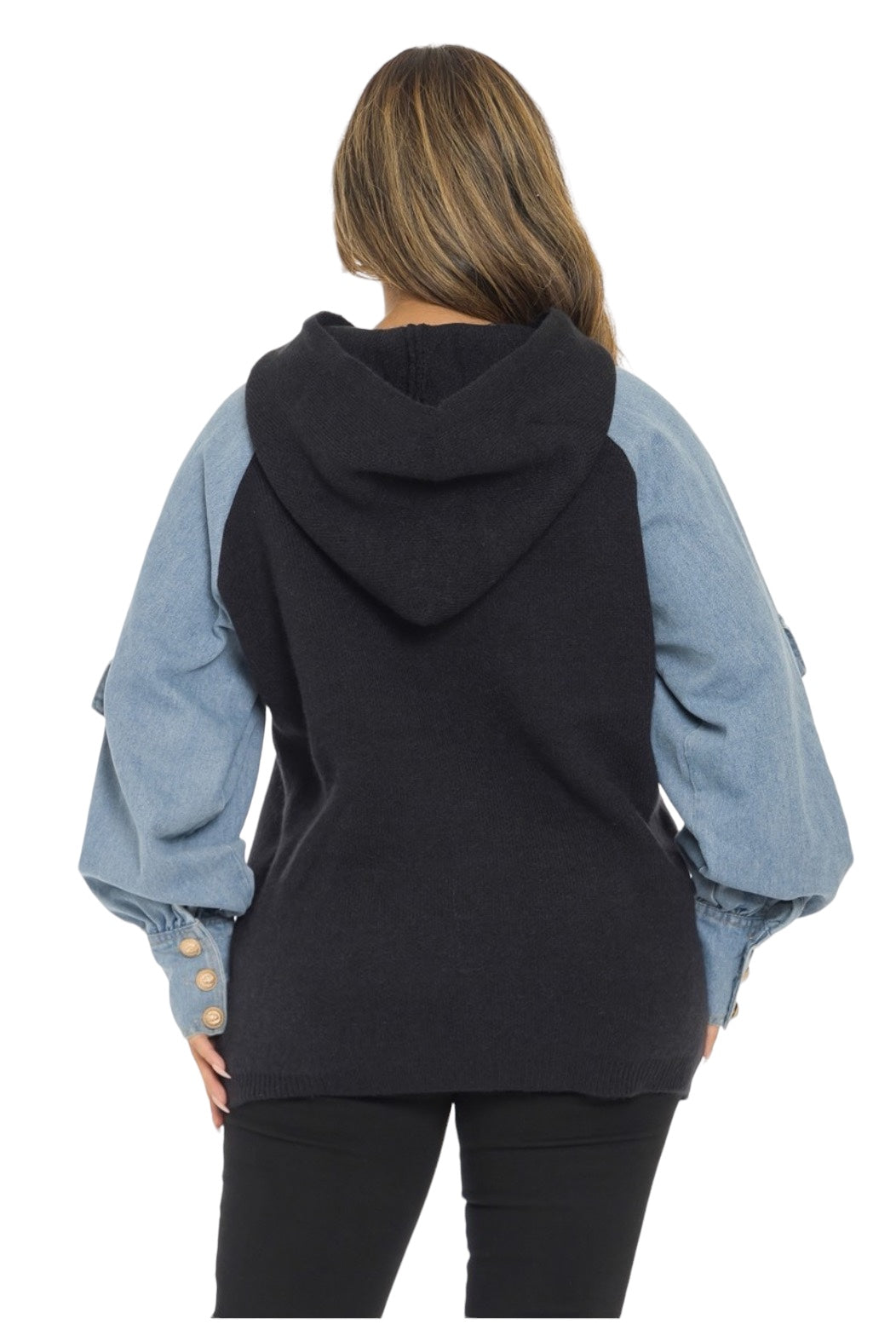 Sudadera con capucha de mezclilla