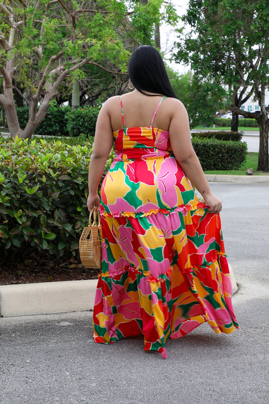 Vestido multicolor talla grande Miss Miami